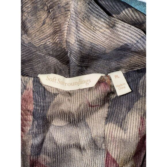 Soft Surroundings Floral Tea Garden Topper Tiered Cardigan Sweater Bird Boho LP - Picture 11 of 16